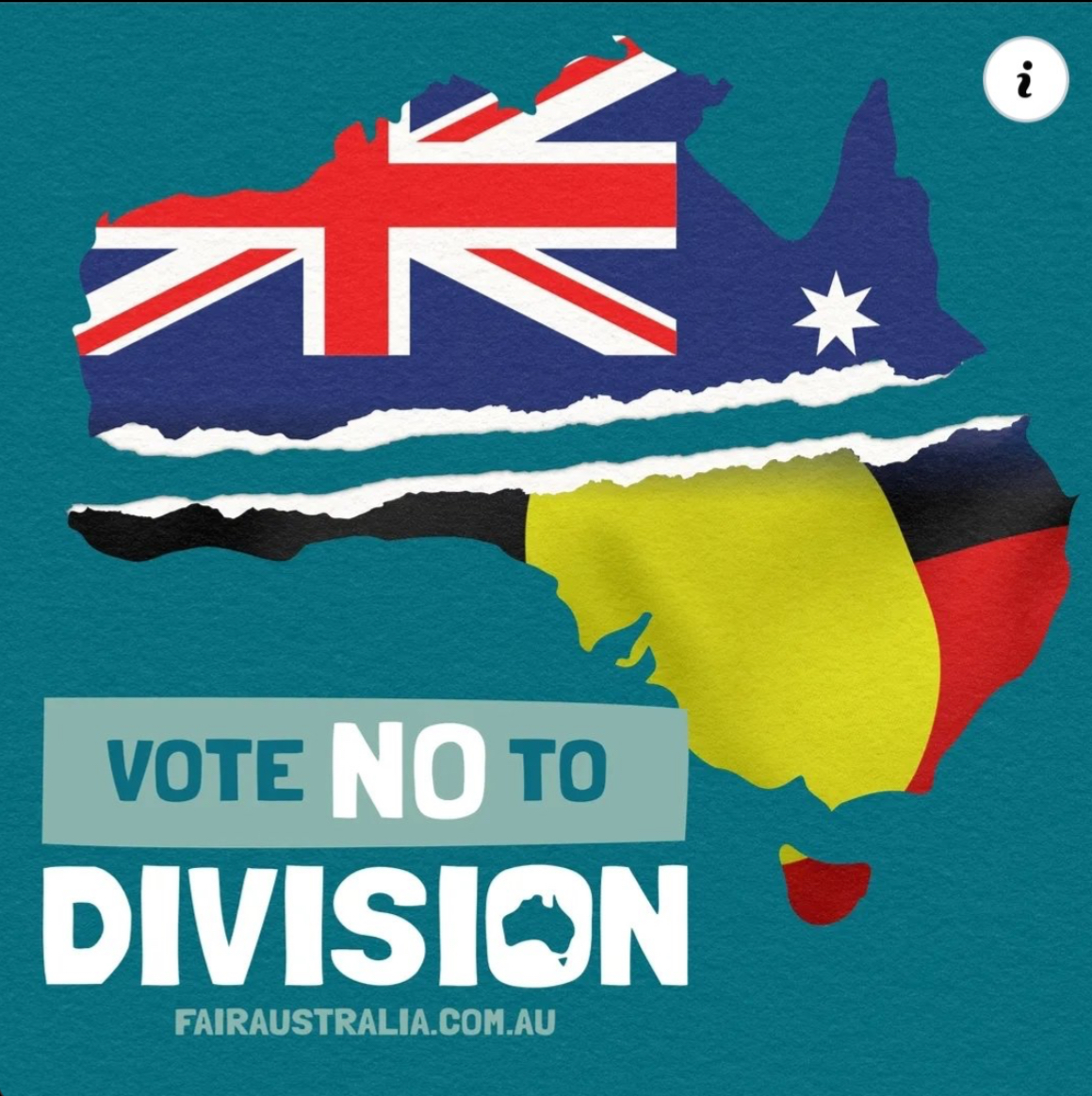 Our Constitution should not divide us by race. 

Our Constitution should not create different laws for  different racial groups  

If Albanese wants a group of Australians with  indigenous backgrounds to advise his government, he  doesn’t need to change The Constitution.

I’ll be