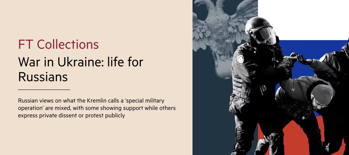 Just noticed that the @FT has pulled together some of our reporting on daily life in Russia since the start of its full-scale invasion of Ukraine -- much of it reported on the ground. Find some of the highlights collected here: ft.com/content/bcb950…