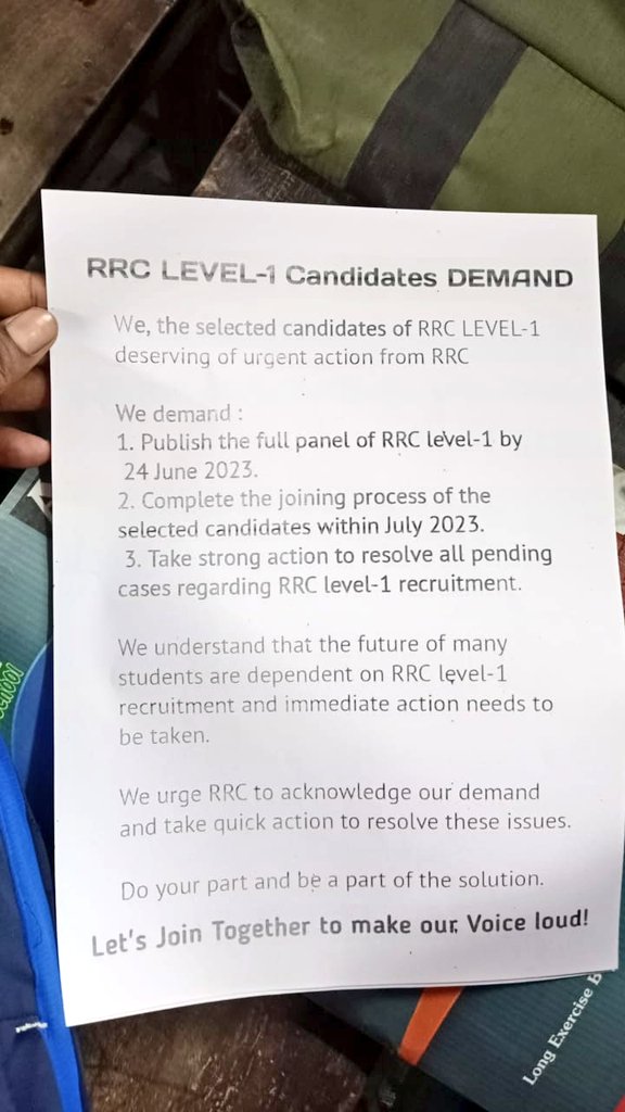 Deepakr85778009's tweet photo. #RRC_ER_Level_1_PANEL_DO_JOINING_DO why is the Eastern Railway still sleeping? It has been three months since the process was completed, still the complete panel has not been given and the joining has not started, why?
@AshwiniVaishnaw
@RailMinIndia
@PMOIndia
@EasternRailway https://t.co/rPiCF2YQV4