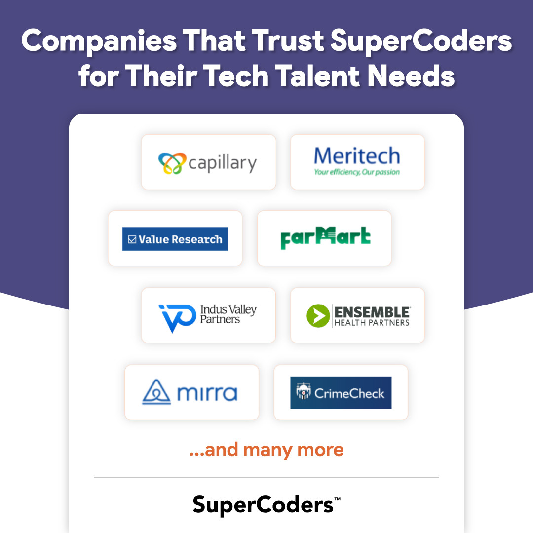 CodeQuotient's tweet image. At #SuperCoders, we handpick the top 10% of 1000+ applicants and train them with project-based learning, making them job-ready.
This approach results in our hiring partners experiencing cost-efficient and streamlined recruitment processes.
DM us to hire the top #TechTalent!