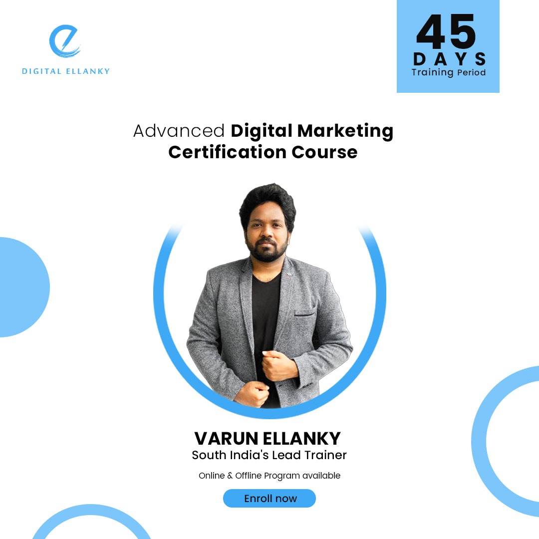 DigitalEllanky's tweet image. Learn the advanced Digital Marketing Certification Course from "Varun Ellanky" the South India's Leading Trainer at Digital Ellanky.
Contact us at: 8096191092
Website: digitalellanky.com
#DigitalMarketingCoachingProgramme #DigitalMarketing #CoachingProgramme #OnlineMarketing