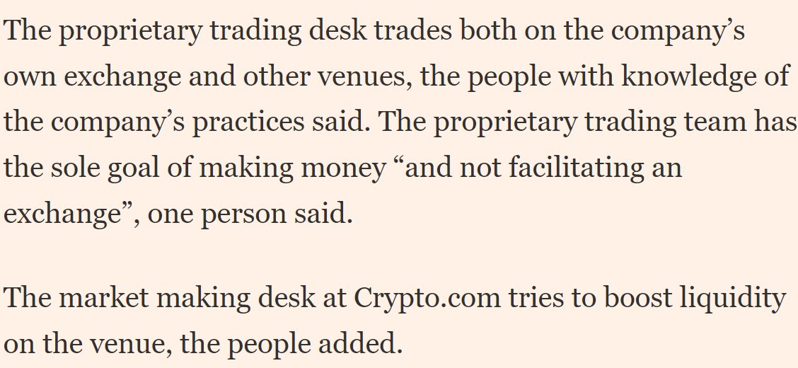 Surprise surprise, @cryptocom runs a high frequency hedgefund that trades against the interests of their users