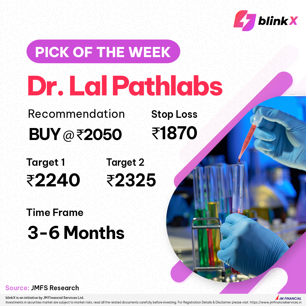 Pick of the week
BUY – Dr Lal Path Labs

#DrLalPathLabs #nifty50 #stocks #sensex #nifty #stockinfocus #stockmarketnews #sharemarketnews #stocks #sharemarketindia #investing #investor #blinkX #getblinkX