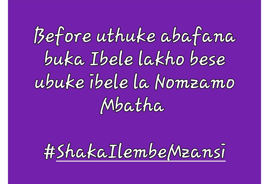 Isukile.......

#ShakaiLembeMzansi nomzamo