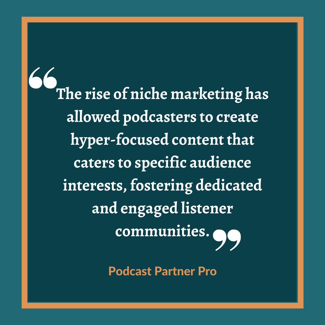 podpartnerpro's tweet photo. The rise of niche marketing has allowed podcasters to create hyper-focused content that caters to specific audience interests, fostering dedicated and engaged listener communities.
#podcastingindustry #podcastingcommunity #podcastlisteners
#podcastingindustry #podcastingcommunity https://t.co/XqCohPY9AX