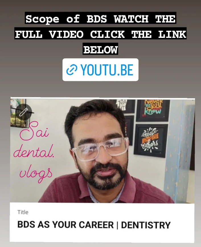 WATCH THE FULL VIDEO ON YOUTUBE. SUBSCRIBE TO THE CHANNEL SAI DENTAL VLOGS #DENTAL, #DENTISTRY #BDS #dentalsurgery #implants 
#dentalvlogger 

youtu.be/sgMky2FYf0w