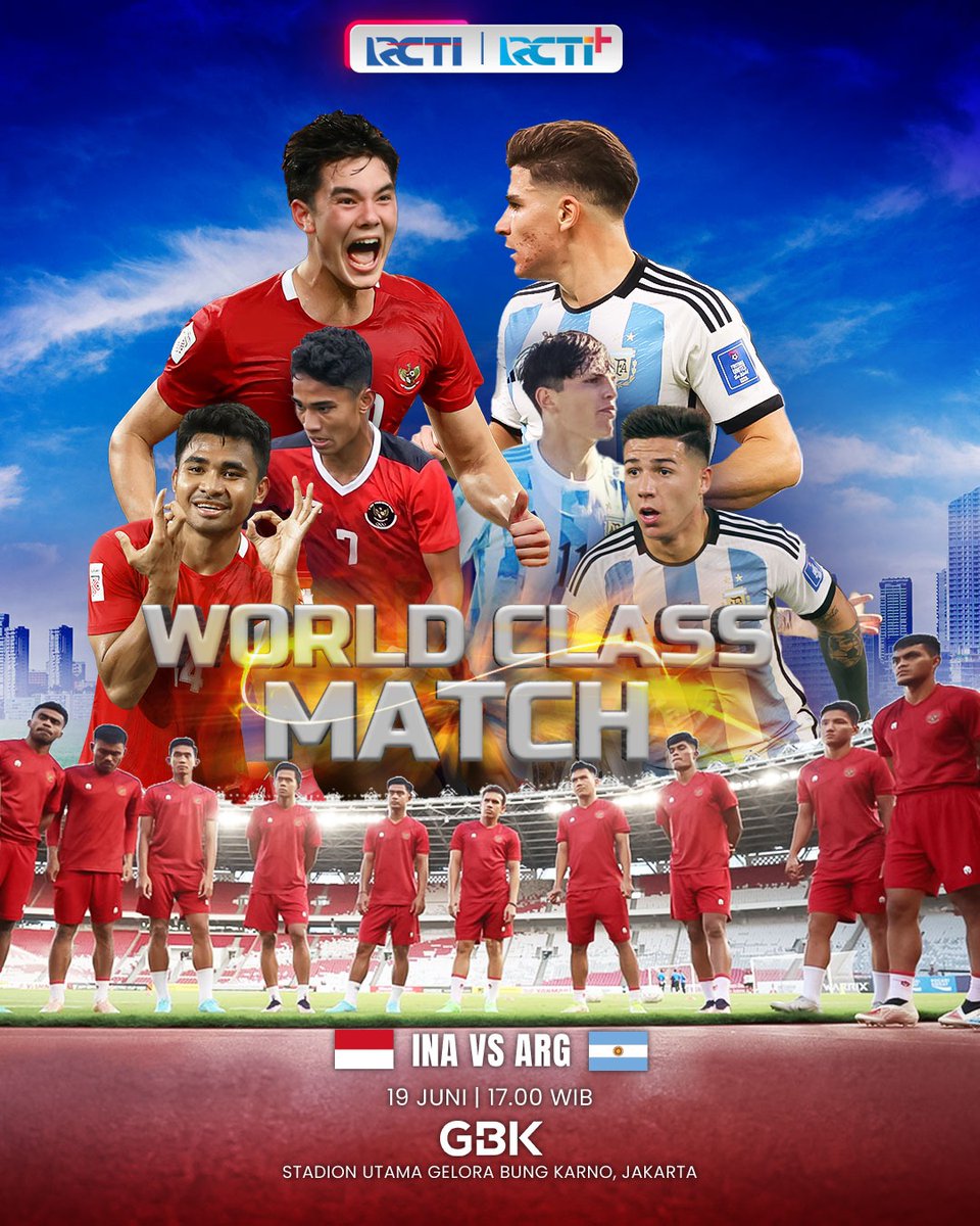 RCTIPlus's tweet photo. #TIMNASDAY!

TIMNAS Garuda akan menjamu sang Juara Dunia, Argentina di FIFA Match Day malam ini!

Dukung dan saksikan gratis di RCTI+ SuperApp!
LIVE mulai pukul 17.00 WIB
🔗 https://t.co/86e1uXGwfl

#RCTISPORTS   #IndonesiaVSArgentina  #rctiplussports #fifamatchday https://t.co/mqSg3kx3Zy