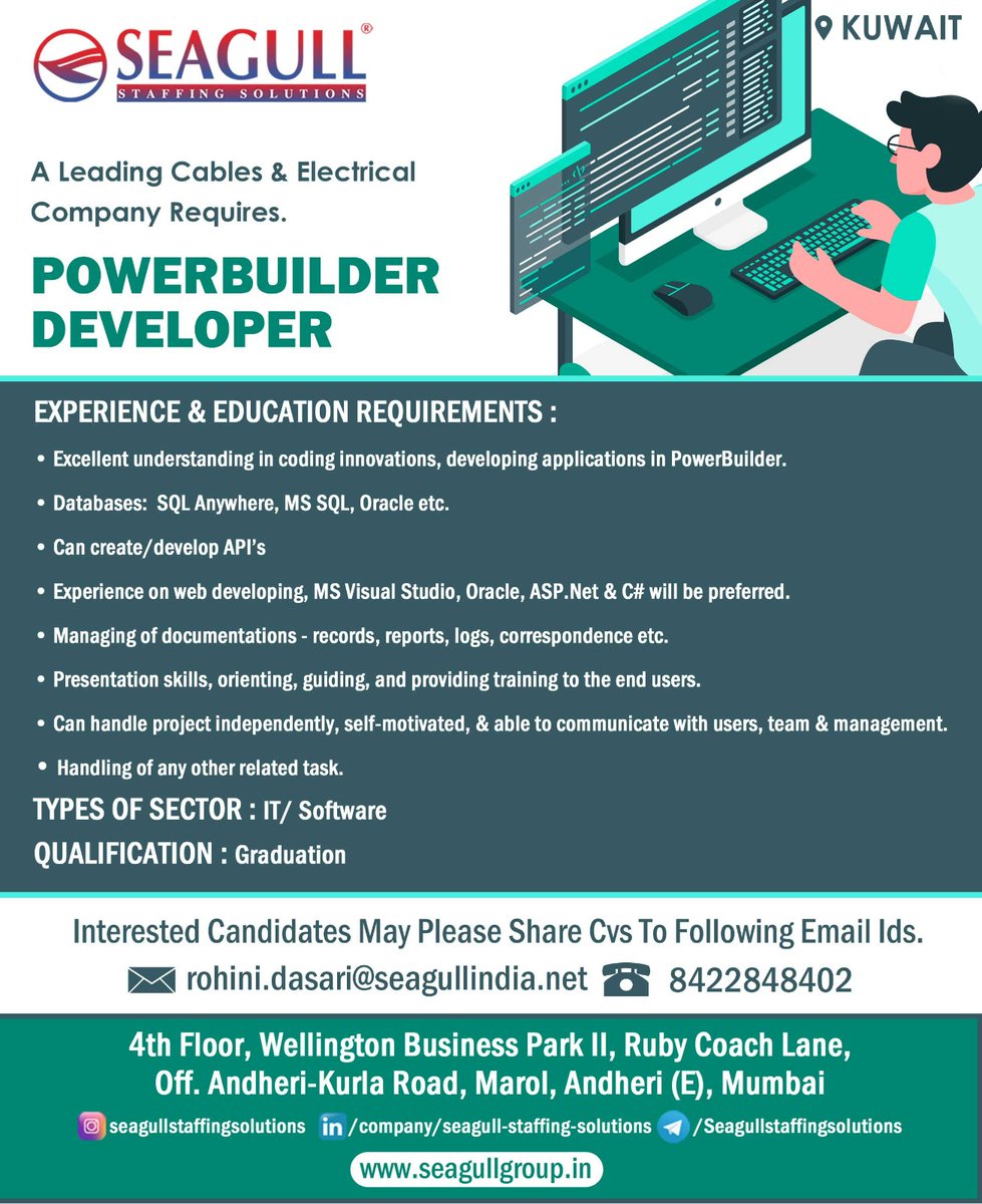 sunilmore748's tweet image. JOB OFFER@KUWAIT.
INTERESTED CANDIDATE PLEASE SHARE CV ON BELOW MENTIONED ARTWORK
#powerbideveloper 
# #job #share #cv #sql #sqlserver #msvirtuals #apl #oracle #aspdotnet #report #IT