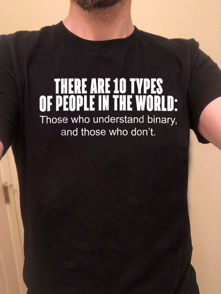 Looking for a funny and nerdy t-shirt? Check this out. 
Perfect for anyone who knows the importance of a byte!
Order here: propertee.space/there-are-10-t…