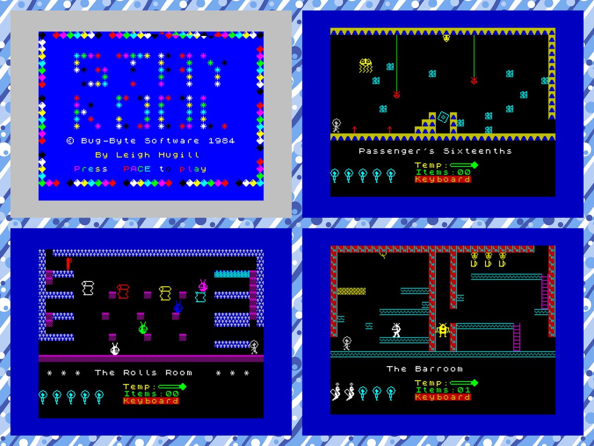 OldSchoolBooks1's tweet photo. Today's #retrogaming on the #ZXSpectrum #StayKool. The main character is called Luke Warm, and the game has a Jet Set Willy feel. It's nice to have room names on every screen, and a joy to be able to get a little way into the game with the rooms being too tricky. https://t.co/H7Z7w0a0yt