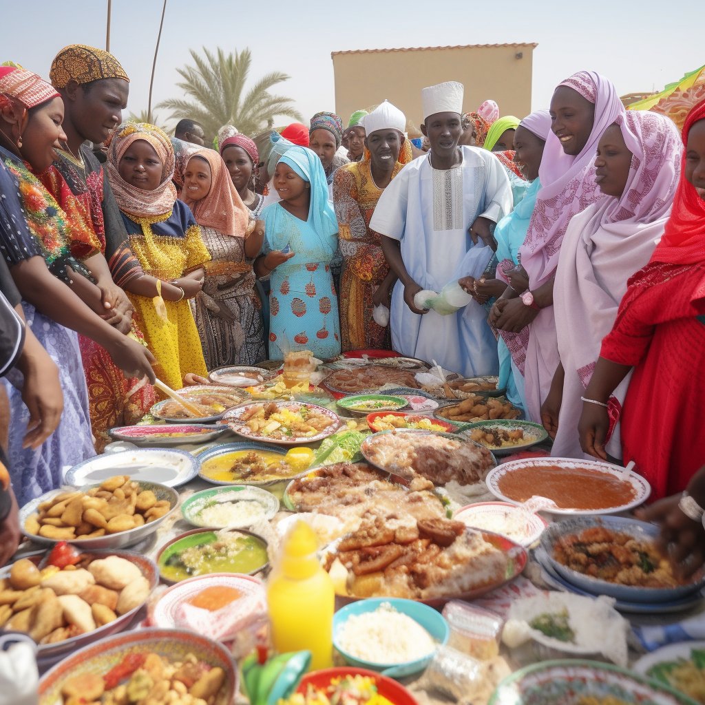 Mauritanians celebrate the end of Ramadan with a three-day feast called Eid al-Fitr. The festivities include special prayers, delicious food, and beautiful traditional clothing. #EmpressesOfTheEarth #Mauritania #CulturalTradition