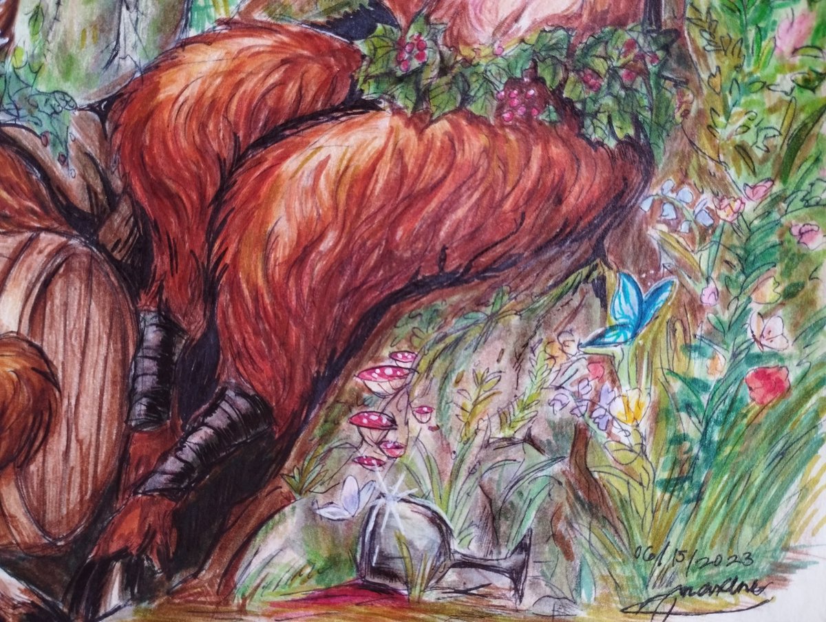 bingbing_draws's tweet photo. Smol extra details🍷🌿🦋

#beatles #thebeatles #beatlesfanart #artwt #fairycore #gardencore https://t.co/TmHnVga0Wl