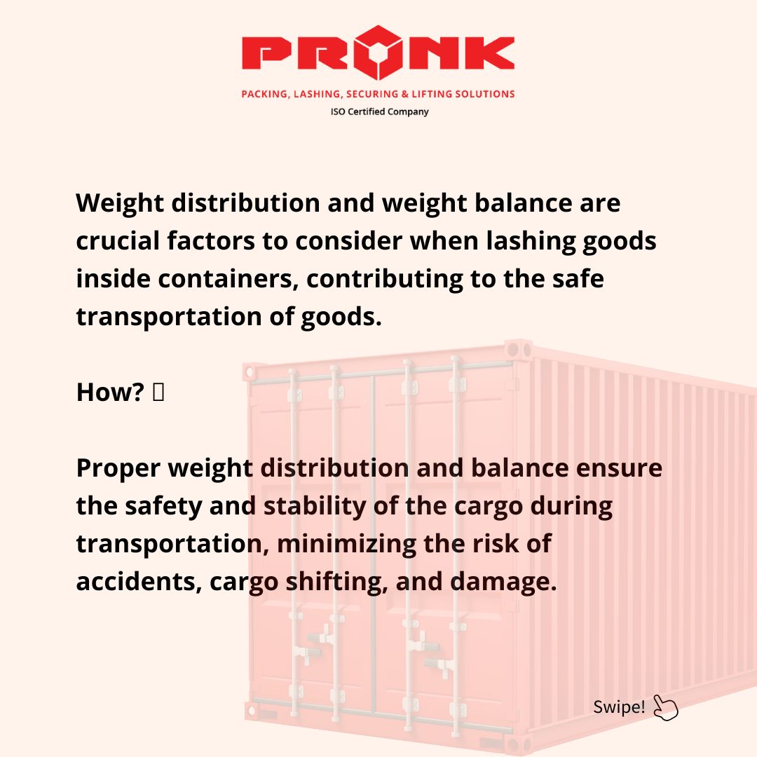 JustPronkIt's tweet image. In this post, we have explainer the importance of weight distribution and weight balance while #lashing inside #containers.

Get in touch with us to discuss your lashing requirements and get customized solutions - lnkd.in/dxR4XJgN
