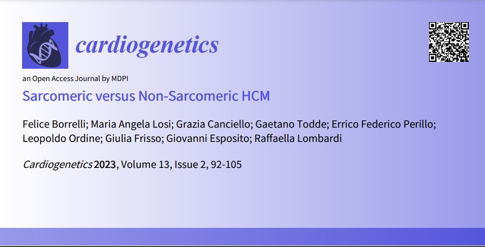 #mdpicardiogenetics 🔥#Hot_Papers
🔔Recommend this good paper published by Dr. Felice Borrelli et al.  Access the full text at mdpi.com/2035-8148/13/2…