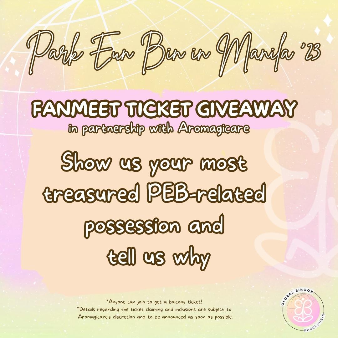 🥳Hi Bingos! In partnership with @AromagicareWide, we will be giving away 10 balcony tickets for our first game!  Comment your response and RT this post with our hashtag:
#ParkEunBinAromagicare #ParkEunBinAromagicareFanmeetMNL 
#GlobalBingos

Deadline will be 9:04 AM tomorrow!