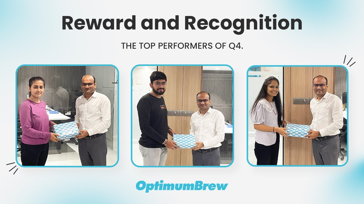 OptimumbrewLab's tweet image. 🏆 Celebrate Success: Reward and recognition programs are key to building a thriving workplace culture. By appreciating outstanding contributions, we empower our team, fuel motivation, and foster personal growth.  

#RewardAndRecognition  #optimumbrew #optimumbrewtechnology