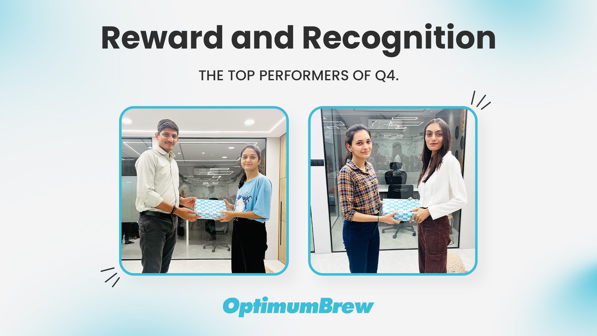 OptimumbrewLab's tweet image. 🏆 Celebrate Success: Reward and recognition programs are key to building a thriving workplace culture. By appreciating outstanding contributions, we empower our team, fuel motivation, and foster personal growth.  

#RewardAndRecognition  #optimumbrew #optimumbrewtechnology