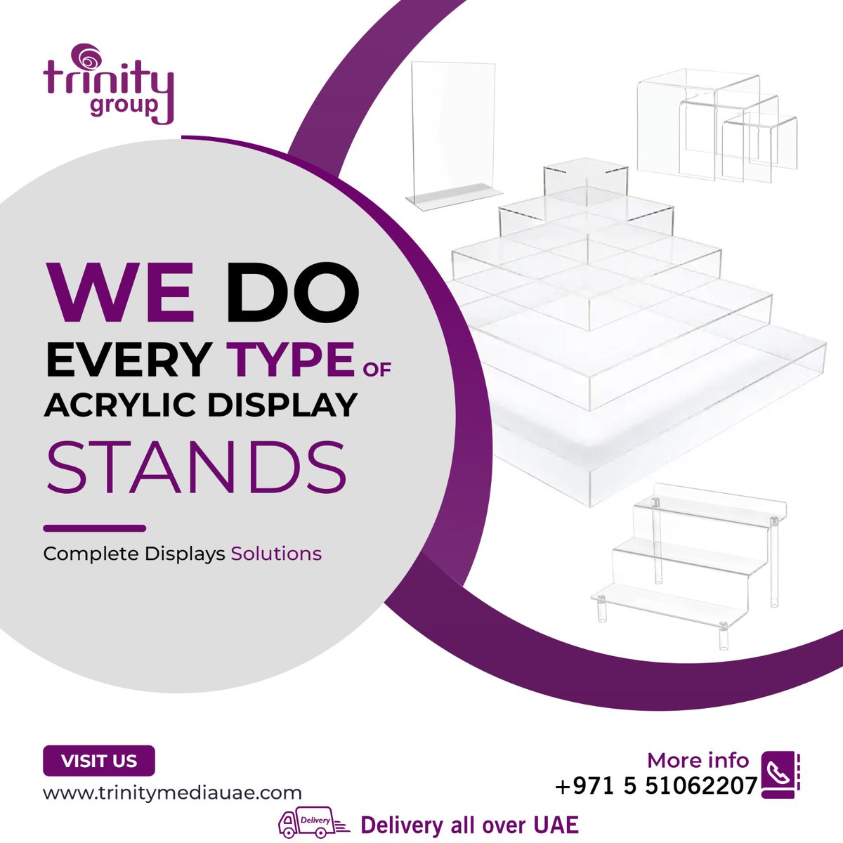 TrinityMediaUAE's tweet image. 𝗔𝗰𝗿𝘆𝗹𝗶𝗰 𝗗𝗶𝘀𝗽𝗹𝗮𝘆 𝗦𝘁𝗮𝗻𝗱𝘀 𝗠𝗮𝗻𝘂𝗳𝗮𝗰𝘁𝘂𝗿𝗲𝗿 | 𝟐𝟎% 𝐄𝐢𝐝 𝐎𝐟𝐟𝐞𝐫
Acrylic Display Stands to play a very significant role in increasing your brand standards &amp;amp; expectations.
𝙒𝙝𝙖𝙩𝙨 𝘼𝙥𝙥: wa.link/14xxj5

#AcrylicDisplaystands #Posterholder