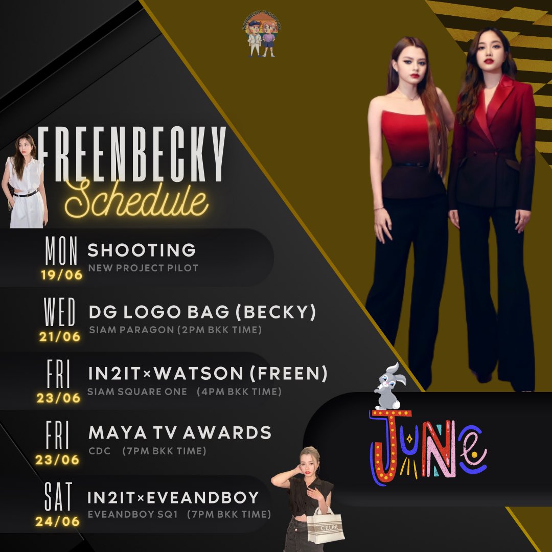 FBTroops_IDN's tweet photo. #ฟรีนเบค schedule June✨🐰🦦
#srchafreen #Beckysangels
#FBTroopsIDN https://t.co/BGHa0rTgxp