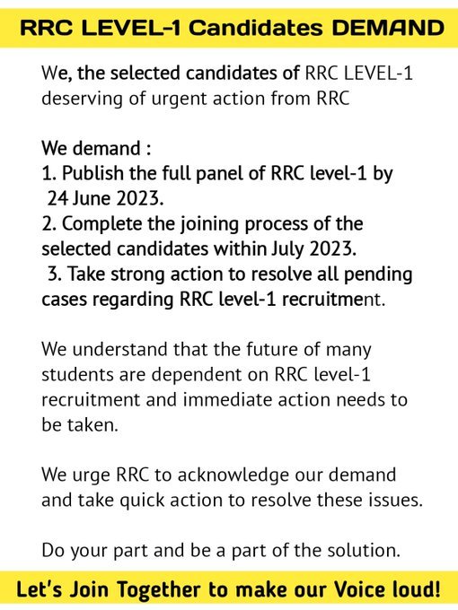 ImRaghuveerK's tweet photo. #RRC_ER_Level_1_PANEL_DO_JOINING_DO why is the Eastern Railway still sleeping? It has been three months since the process was completed, still the complete panel has not been given and the joining has not started, why? @AshwiniVaishnaw @RailMinIndia @PMOIndia @EasternRailway 😥🙏 https://t.co/AzEQhUnRAH