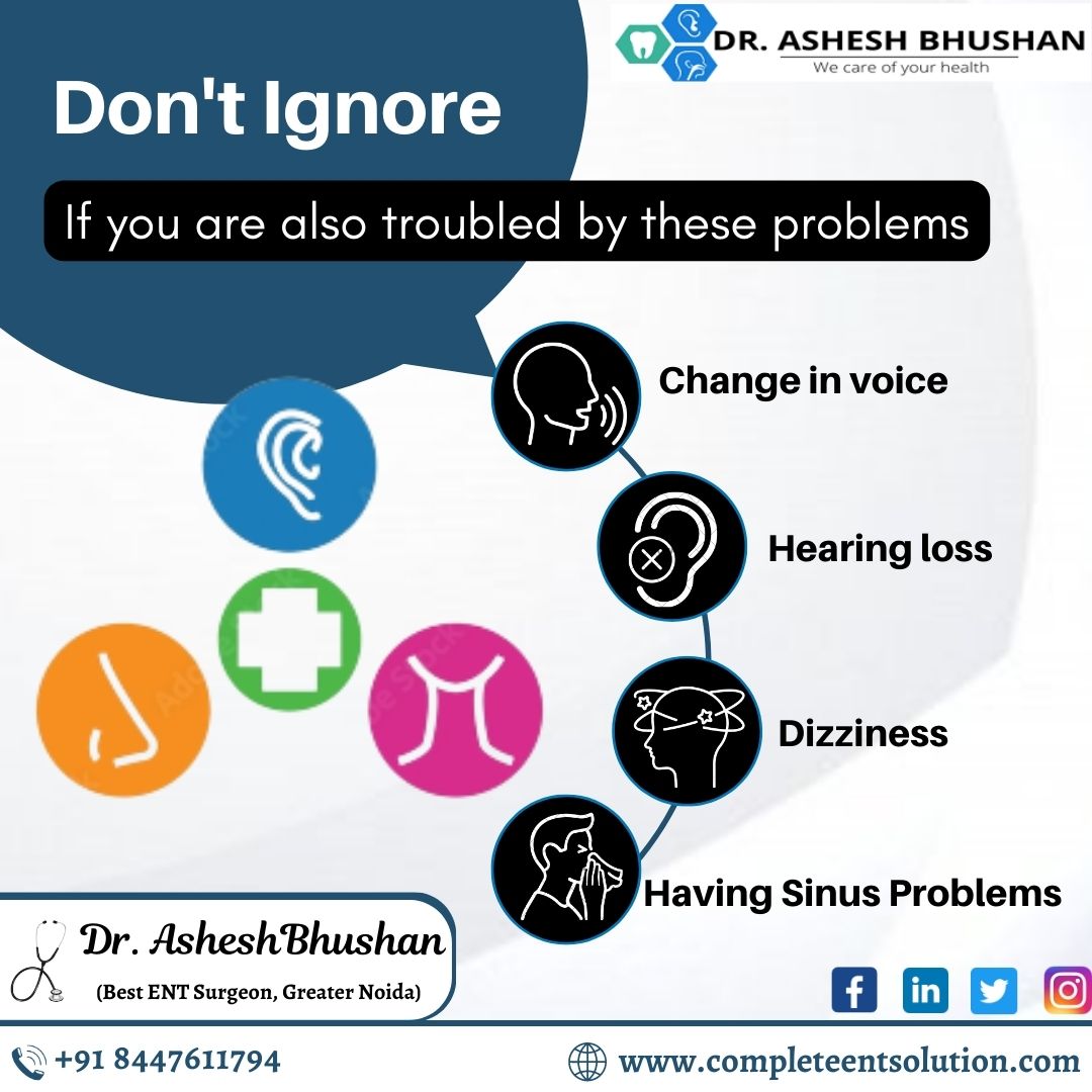 Don't Ignore... If you are also troubled by these problems
-
📷 Change in voice
📷 Hearing loss
📷 Dizziness
📷 Having Sinus Problems
****
📷Contact @ (+91) 8447611794
****
#drasheshbhushan #helathytips #sorethroat #flu #cough #health #cold #immunesystem #earache