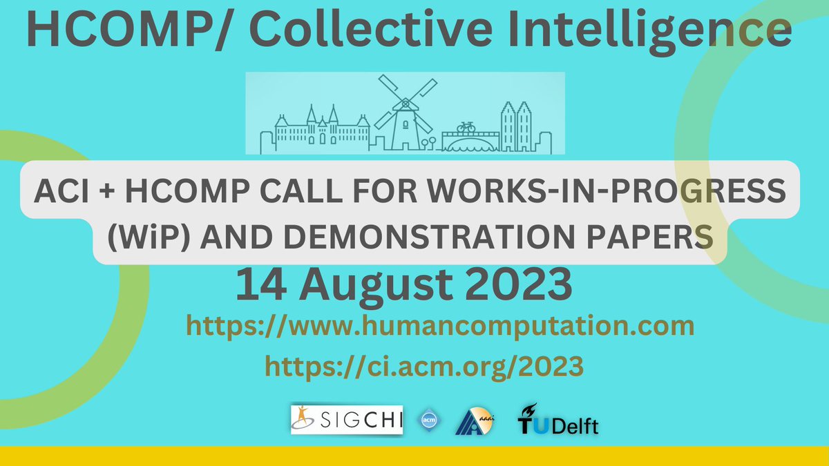 hcomp_conf's tweet image. 📢 Calling all practitioners and researchers in #HCOMP and #CI! Don&apos;t miss the opportunity to submit your Works-in-Progress and Demonstration papers for our conference. Share your recent findings, innovative work, and interactive experiences. Learn more and submit via our website