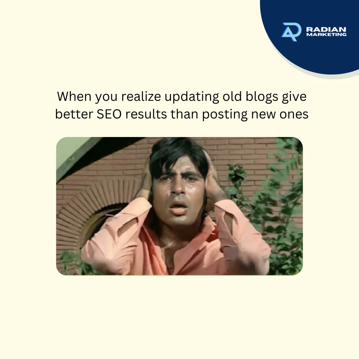 its_radian's tweet image. Are you ignoring to optimize old blogs?🫣
If yes, you’re missing on the most easiest way to get the traffic ☔️
👉 Need #blogoptimization tips?
😎 DM us now!
.
.
.
#optimizationtips #blogposts #smallbusinessgrowth #smallbusinessadvice
#offshoreseoservices #marketingmemes