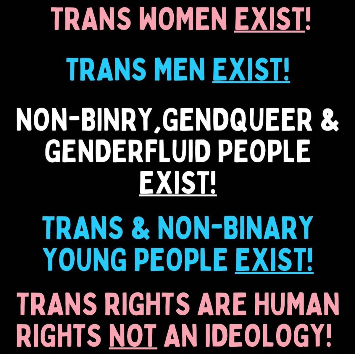 #TransRightsAreHumanRights
🏳️‍⚧️🏳️‍⚧️🏳️‍⚧️🏳️‍⚧️🏳️‍⚧️🏳️‍⚧️🏳️‍⚧️🏳️‍⚧️🏳️‍⚧️
🩷🩷🩷🤍🤍🤍🩵🩵🩵
#TransRightsAreHumanRights