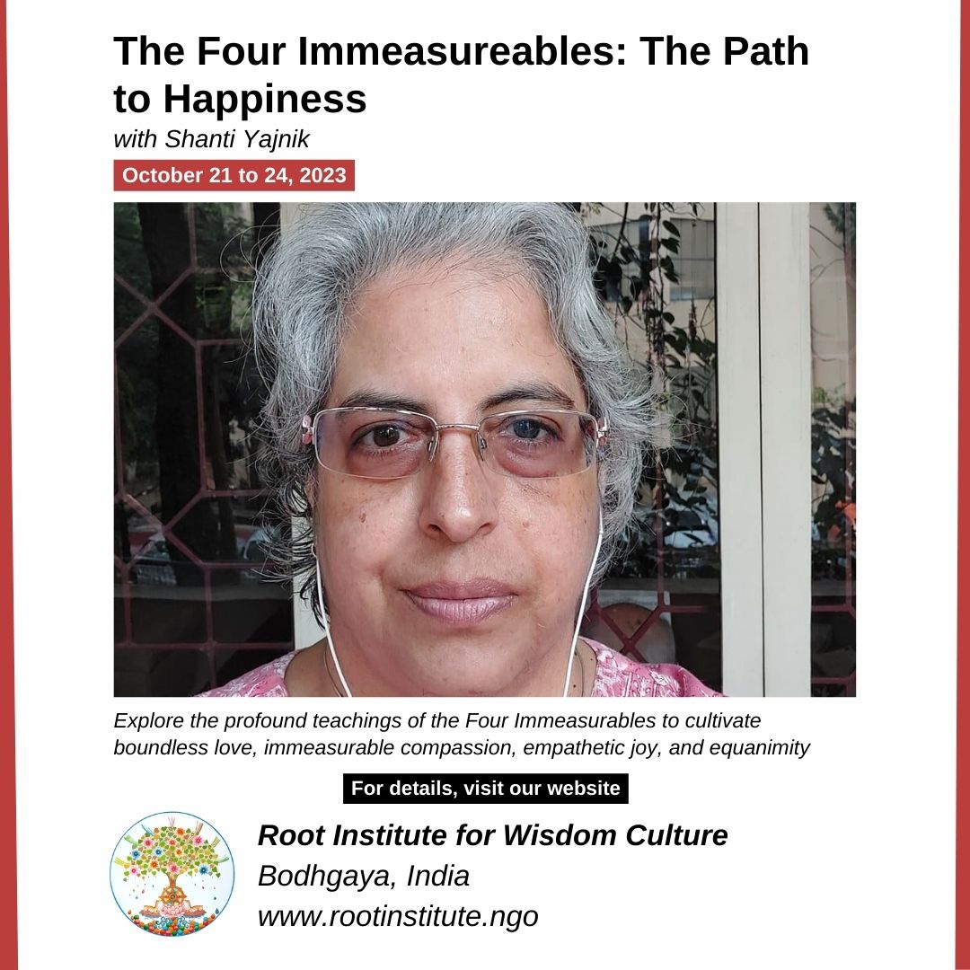 Root_Institute's tweet photo. 🌟 Join a transformative retreat with Shanti Yajnik as we delve into the profound teachings of the Four Immeasurables imparted by Lord Buddha himself! Explore boundless love, immeasurable compassion, empathetic joy, and equanimity. 
https://t.co/zgvFT6WFEq

#retreat #Buddhism https://t.co/2dH3lbvwQV