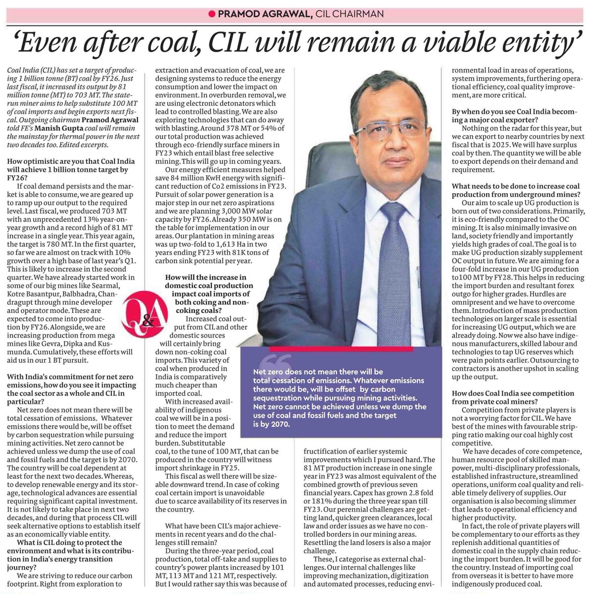 CHAIRMAN, COAL INDIA: HURDLES ARE OMNIPRESENT. WE HAVE TO OVERCOME THEM