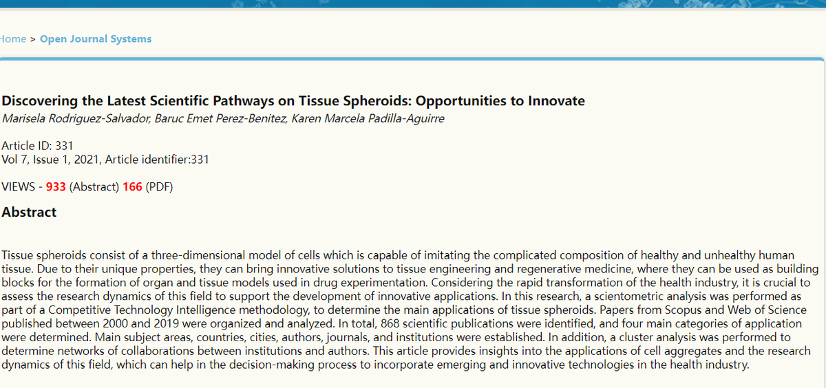 📌#RecommendedPaper Discovering the Latest Scientific Pathways on #Tissue #Spheroids: #Opportunities to Innovate
By: Marisela Rodriguez-Salvador,et al.
Free Access:👇
ijb.whioce.com/index.php/int-…