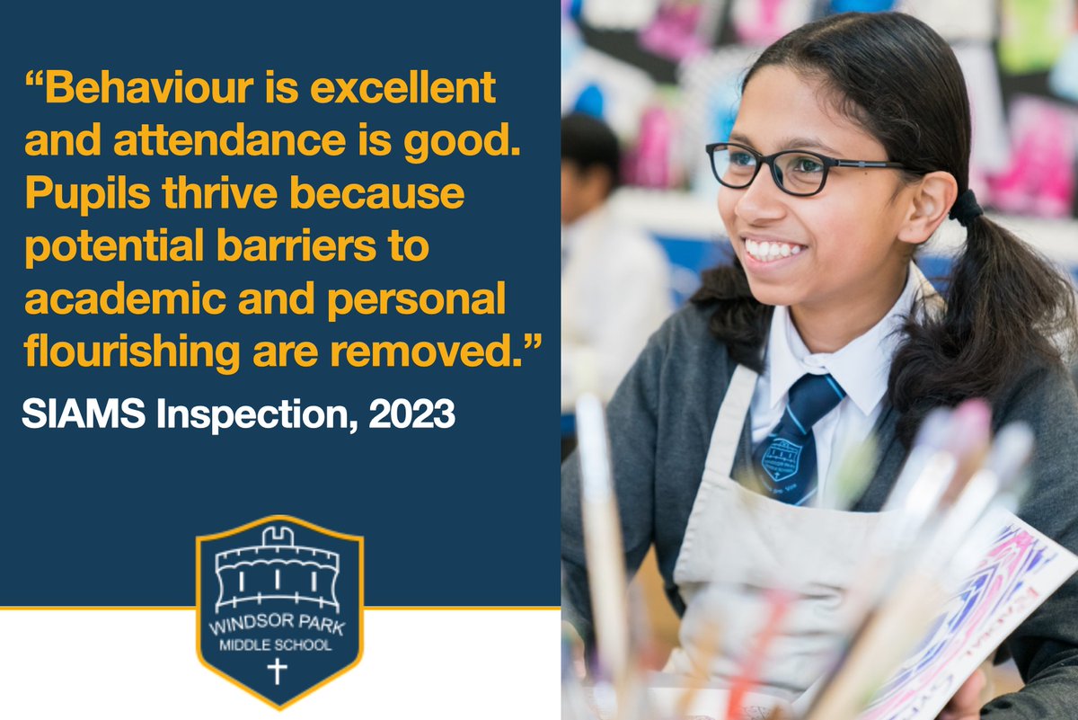 Massive congratulations to one of our middle schools @WindsorParkSch on being graded ‘excellent’ following its Statutory Inspection of Anglican and Methodist Schools (SIAMS). 

#weinspire #inspiringyoungminds
