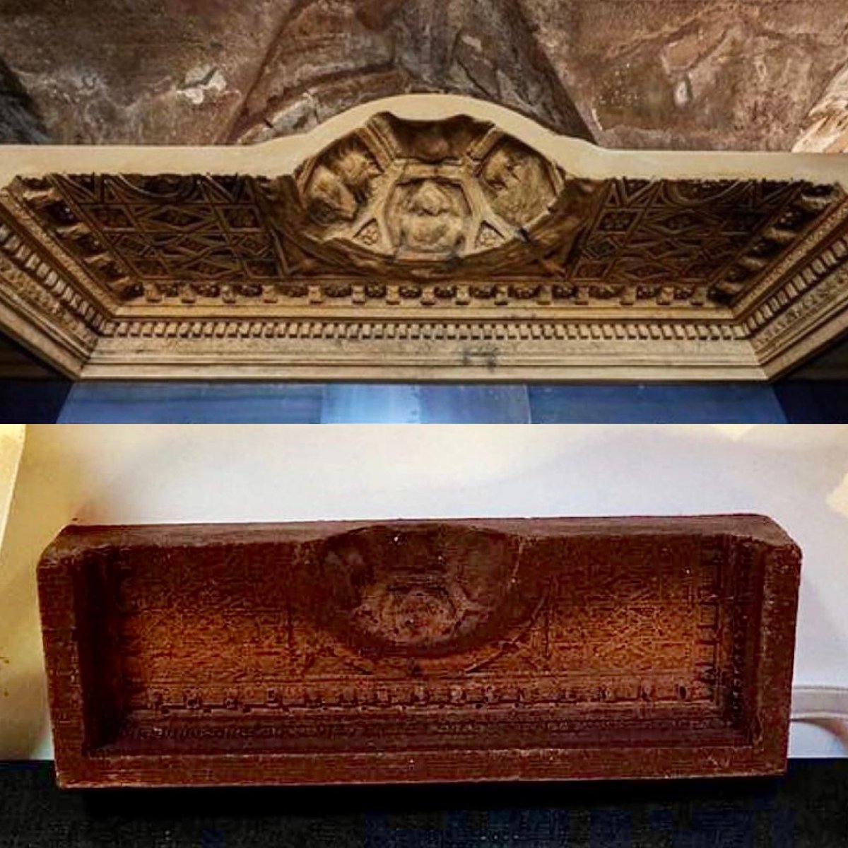 Per #CiboMW, la riproduzione in #cioccolato della nostra ricostruzione del Soffitto del Tempio di Bel di Palmira per la Mostra "Rinascere dalle distruzioni” al #Colosseo. Da modello #3D si può realizzare un master alimentare e creare gadget per promozione museale. 
#MuseumWeek