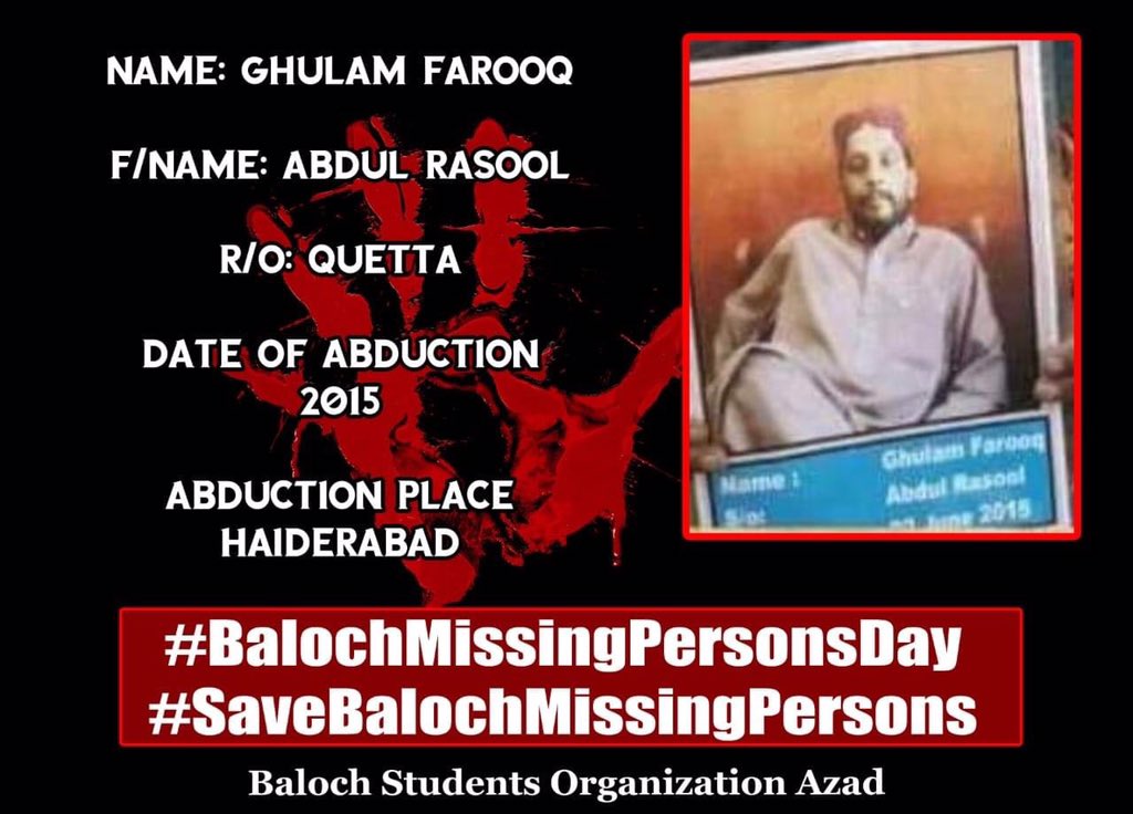 BSO__AZAD's tweet photo. Human rights organizations must play their crucial role in exposing these atrocities by State of Pakistan, advocating for justice, and ensuring the perpetrators are held accountable. The international community must stand in solidarity with the Baloch people, amplifying their voices and demanding an end to enforced disappearances.

8Th June - #BalochMissingPersonsDay