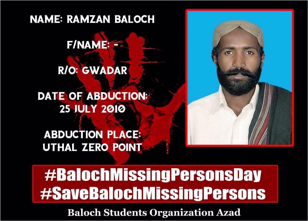 BSO__AZAD's tweet photo. Human rights organizations must play their crucial role in exposing these atrocities by State of Pakistan, advocating for justice, and ensuring the perpetrators are held accountable. The international community must stand in solidarity with the Baloch people, amplifying their voices and demanding an end to enforced disappearances.

8Th June - #BalochMissingPersonsDay