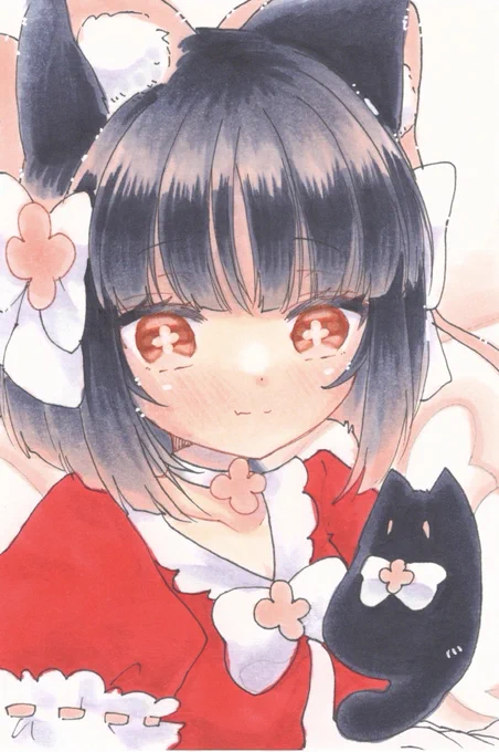 ドローイング 3人描いたけど、はなちゃん増やすか次の作業にうつるか… ドローイングとして飾れるのは3枚だから 魔法少女なので、目の光をいつもと変えてみました  #ときスタ展