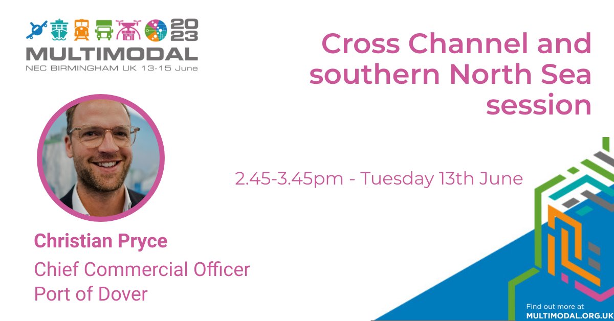 🚛🚢The #PortofDover team will be attending #multimodal23 in Birmingham next week. This year Christian Pryce, CCO at Port of Dover, will be speaking on Tuesday 13th June. Will you be there? Email us: commercial@portofdover.com