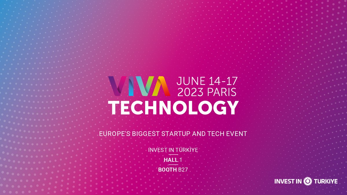 InvestTurkey's tweet image. 🚀@VivaTech 2023 is around the corner!

Visit &quot;Invest in Türkiye&quot; Pavilion to meet 16 Turkish #startups and learn more about Türkiye’s thriving #entrepreneurial ecosystem that offers game-changing solutions.

Read more at tinyurl.com/22d87z87.