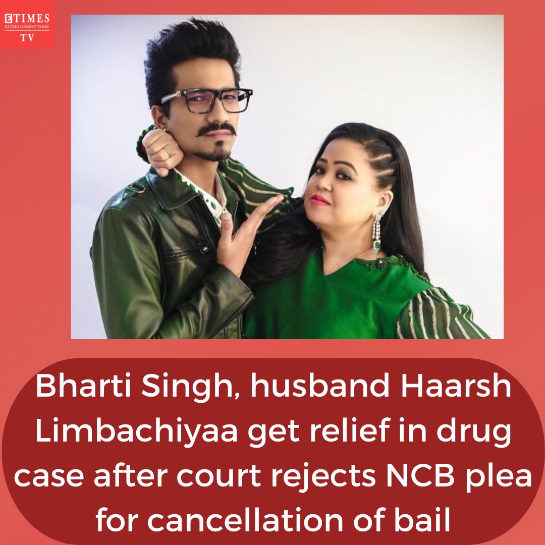 A special NDPS act court rejected the Narcotics Control Bureau's (NCB) plea seeking cancellation of bail of Bharti Singh and Haarsh Limbachiyaa in a drug case. It has come as a relief to the couple who is out on bail currently.

#bhartisingh #haarshlimbachiyaa #etimestv