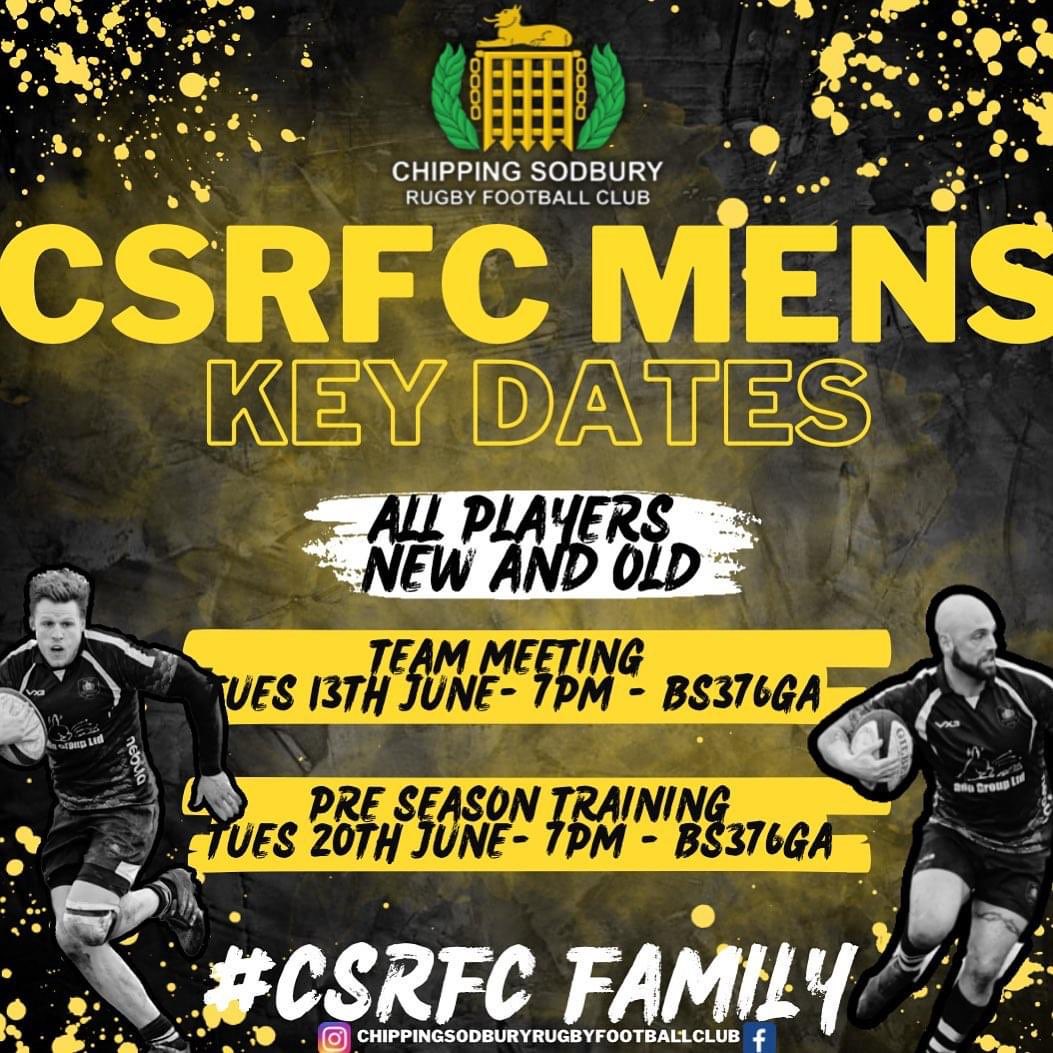 Reminder that the the men’s 23/24 season is on the horizon and preparation is already under way! 

New or returning players welcome, no experience needed!🙌

#csrfcfamily #rugby #bristolrugby
@swsportsnews @GRFUrugby @SeniorBristol @BSDistrictRugby @local_rugby @KLBSport @CSSSch