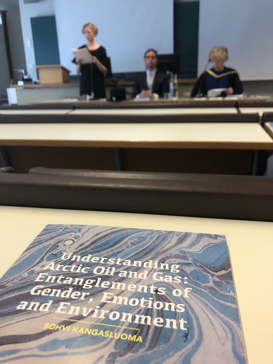 Sohvi Kangasluoma <a href="/SohviMJK/">Sohvi Kangasluoma</a> defends her PhD thesis on #Arctic #oil #gas #environment with viewpoints of #gender &amp; #emotions 
<a href="/helsinkiuni/">University of Helsinki</a> <a href="/Aleksanteri_UH/">Aleksanteri Institute</a> <a href="/flowisionfi/">flowision</a>