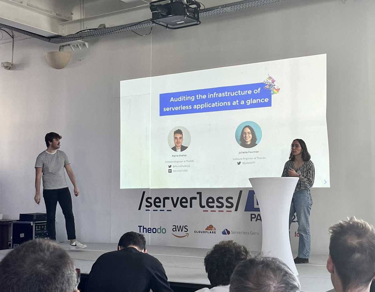 They developed sls-mentor, an open-source infrastructure auditing tool 📊

Now, they are sharing the best practices they learned to optimize your #serverless applications 🤩

Give it up for <a href="/Julietteff1/">Juliette FOURNIER</a> and <a href="/PierreChollet22/">Pierre CHOLLET</a>!