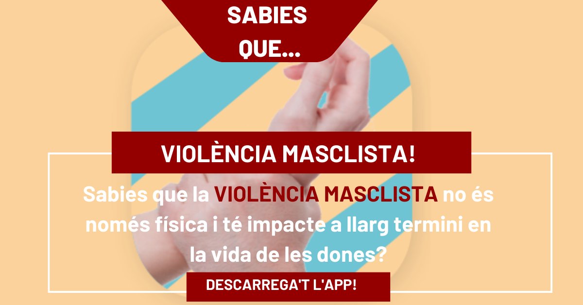 coeducacardedeu's tweet photo. ➡️Sabies que la VIOLÈNCIA MASCLISTA no és només física i té impacte a llarg termini en la vida de les dones? 

🧐Descobreix-ho descarregant-te la COEDUCAPP! Enllaç a la bio!

#cardedeu #cardedeucoeduca #taulacoeduca
#feminisme #igualtat https://t.co/3iLDq2Ul3l