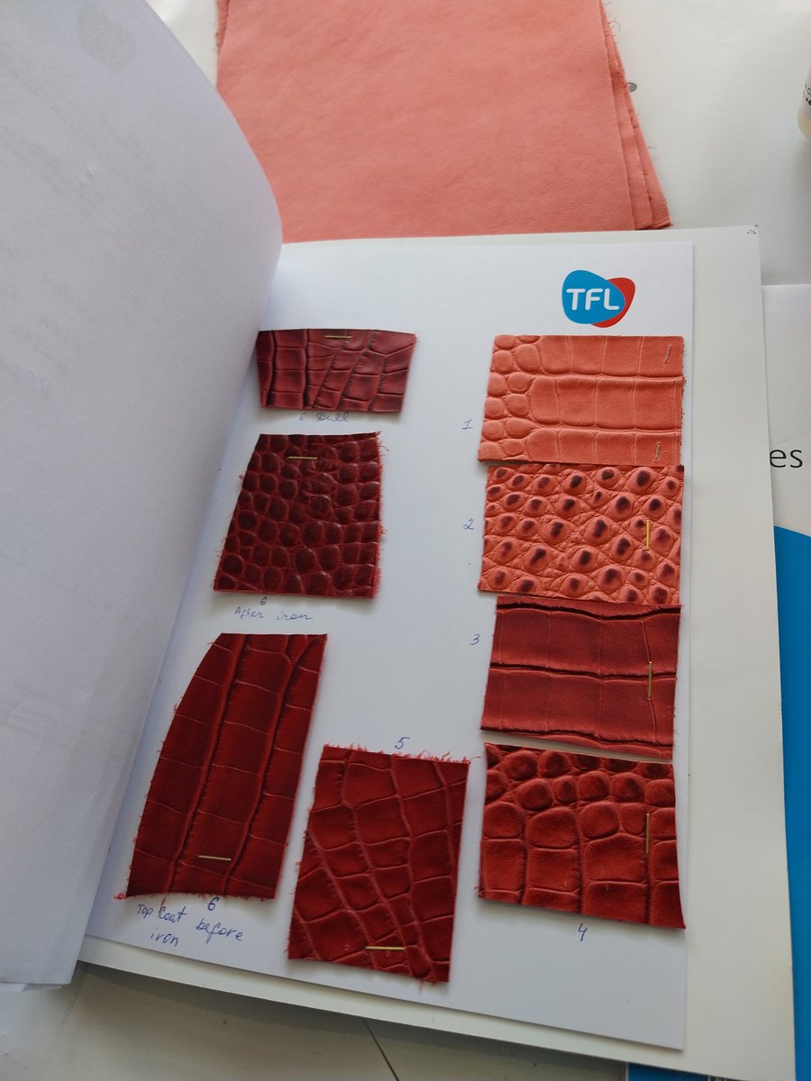 ICLT - Institute for Creative Leather Technologies (@icltleather) on Twitter photo A productive morning for our ICLT students at the TFL tannery today, experimenting with colour, texture and patterns. These swatches show each step of the process to create this fabulous finished product. @fashionuon @uninorthants_uon <a href="/WillWise20/">Prof. Will Wise</a> #fashion #studyleather A productive morning for our ICLT students at the TFL tannery today, experimenting with colour, texture and patterns. These swatches show each step of the process to create this fabulous finished product. @fashionuon @uninorthants_uon <a href="/WillWise20/">Prof. Will Wise</a> #fashion #studyleather