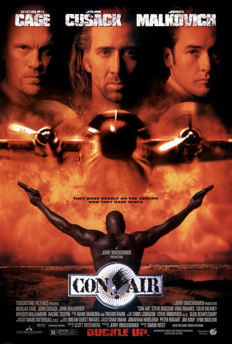 🎬MOVIE HISTORY: 26 years ago today, June 6, 1997, the movie 'Con Air' opened in theaters!

#NicolasCage #JohnCusack #JohnMalkovich #SteveBuscemi #VingRhames #ColmMeaney #DannyTrejo #DaveChappelle #NickChinlund #MCGainey #MykeltiWilliamson #RachelTicotin @monicapotter #SimonWest