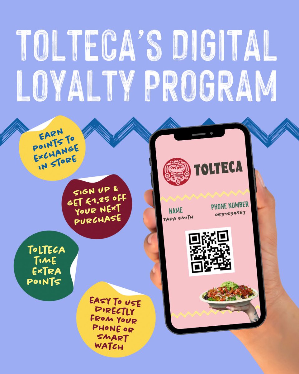 ToltecaIreland's tweet photo. Have you joined our new digital Loyalty Program yet? ๐คฉ๐ฏ๐ฎ
Earn DOUBLE points with every Tolteca purchase this summer!
Sign up here: https://t.co/FqjgPyES9v ๐ฒ
#ToltecaTime #ToltecaIreland https://t.co/iUw1dLh2mF