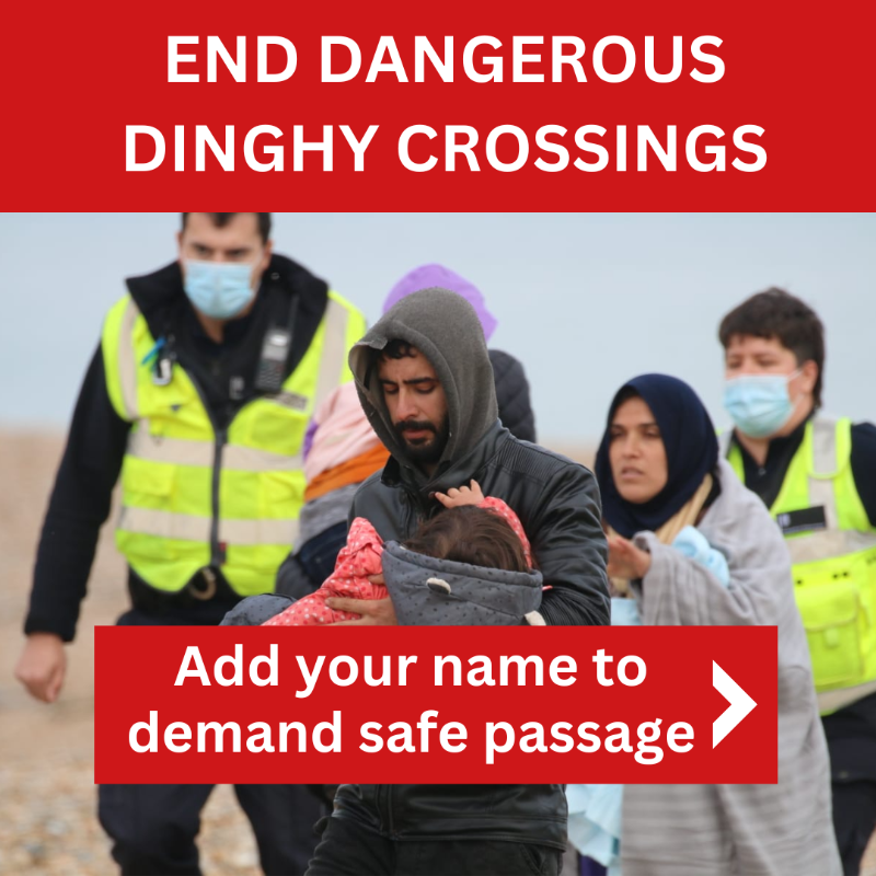 Care4Calais's tweet photo. We know it’s possible to give refugees safe passage – we did it with Ukrainian refugees. Will you stand with refugees and demand safe passage for people who want to claim asylum in the UK?