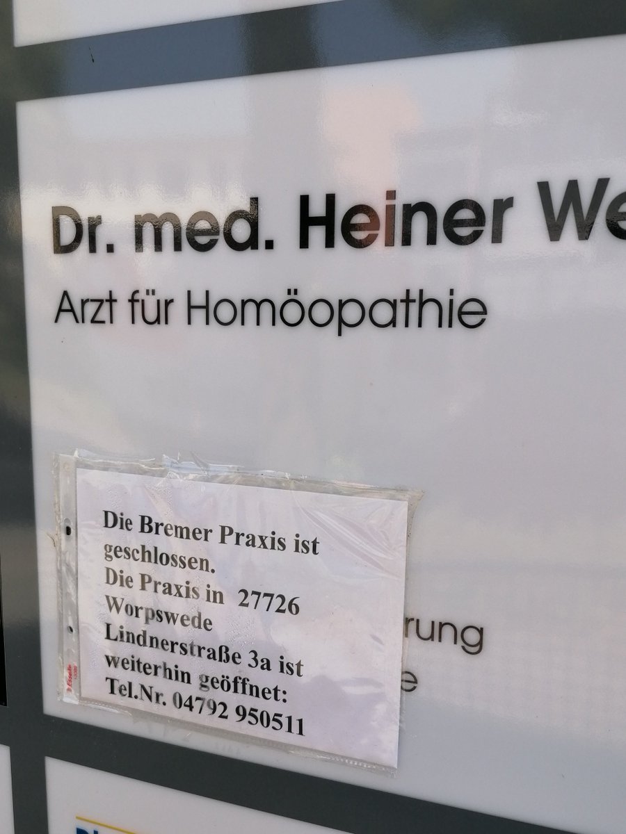 In Bremen haben wir die 'Homöopathie'- Welt verändert. So haben wir:

1. 'Homöopathie' als erste Landesärztekammeraus der Weiterbildung entfernt 

2. Die Selektivverträge mit den Kassen gekündigt und damit den Geldfluss erheblich gestört

3. Auf dem Bremer Ärztetag 'Homöopathie'