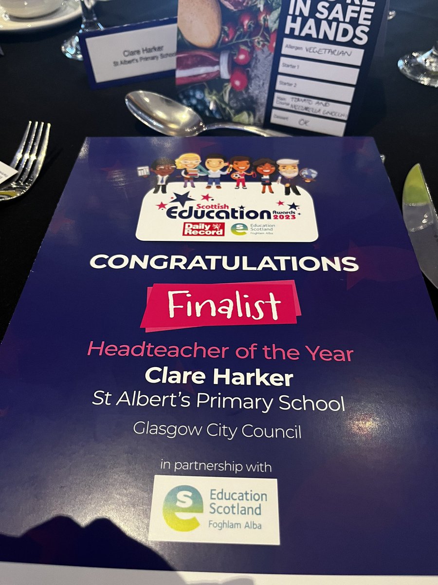 Delighted to be a finalist in HT of the year. I didn’t win but still absolutely clearly telling our story publicly which we are pledged to do. Thank you for the chance #weneverstop @ReachScotEvents @EducationScot @Doug_GCC