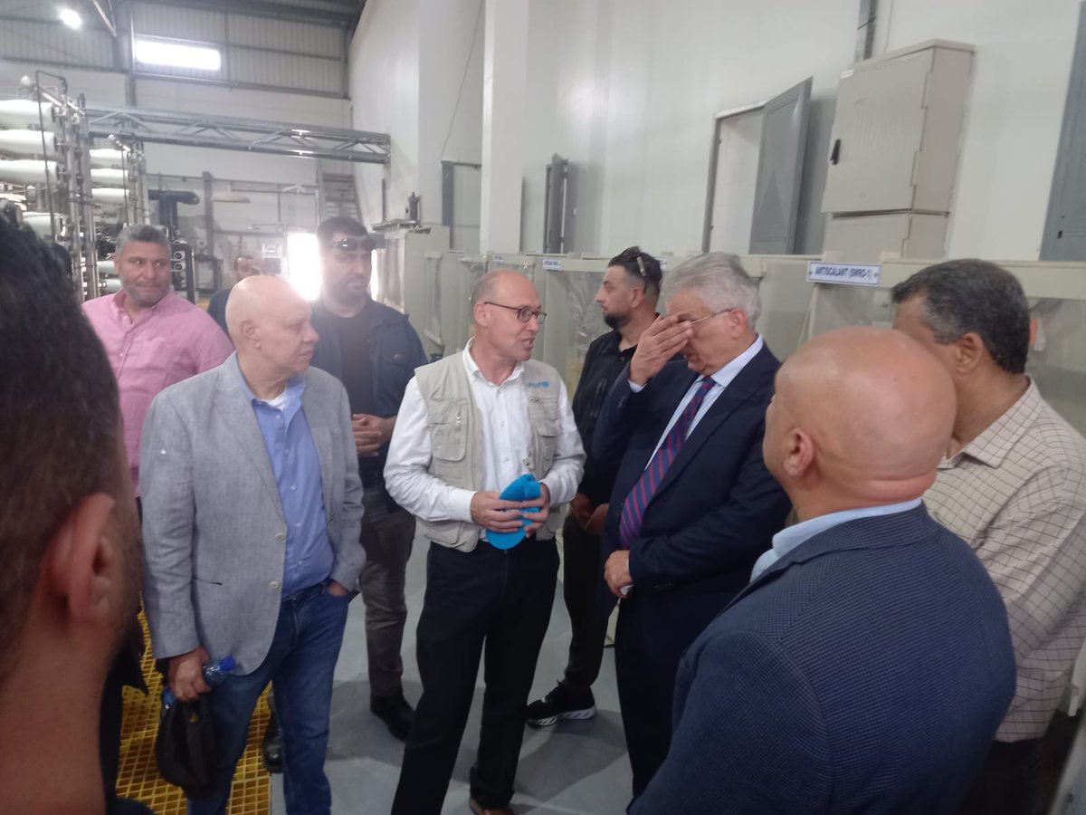 macc_ps's tweet photo. Part of the inauguration of the seawater expansion and desalination project in the presence of the Minister of Water &amp; Water, UNICEF , &amp; representatives of the European Union countries https://t.co/rwKlDrzrBZ
